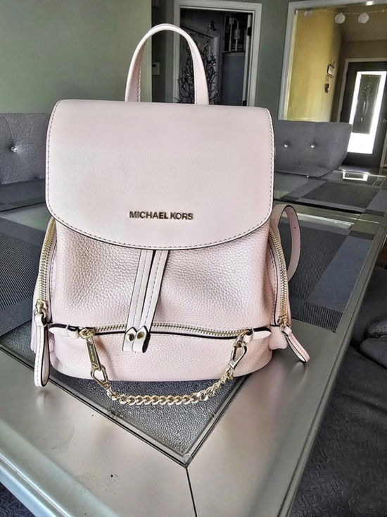 Michael Kors Handbags - Michael Kors Medium Pebbled Leather Backpack- Pink